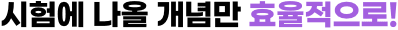 시험에 나올 개념만 효율적으로!