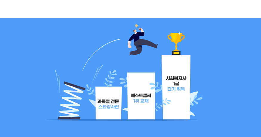 과목별 전문 스타강사진 베스트셀러 1위교재 사회복지사1급 단기취득